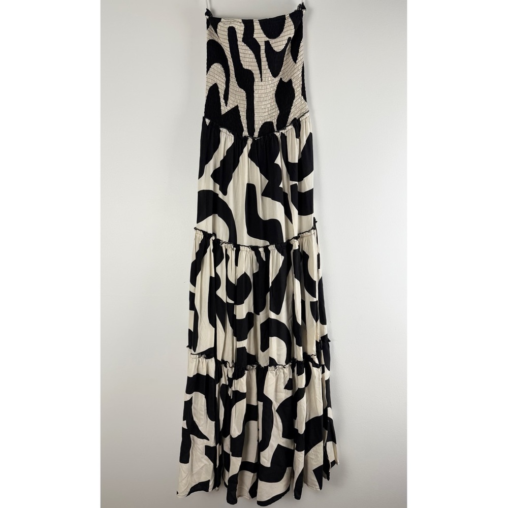 Abel the Label Anthropologie Black and White Pattern Maxi Dress Size M NWT